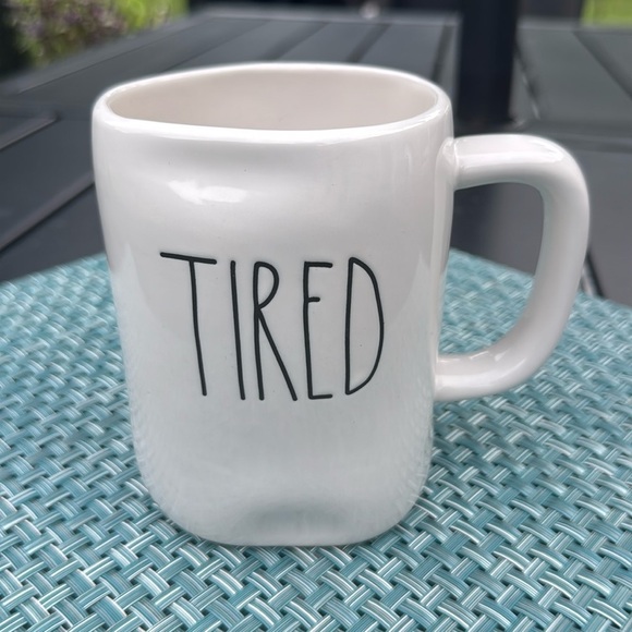 Rae Dunn TIRED Collector Coffee Tea Cocoa Mug - Picture 1 of 5